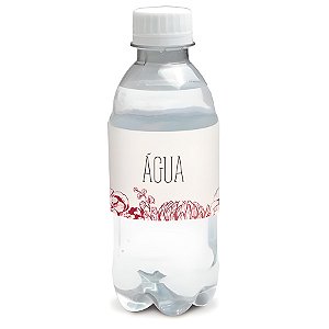 Rótulo para Garrafa de Água - Casamento Escarlate - 12 unidades - Cromus - Rizzo