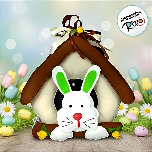 Enfeite de Porta Coelho Páscoa Casinha em Feltro - 1 unidade - Rizzo