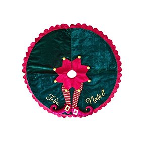 Saia para Árvore De Natal - Vermelho e Verde - 120cm - 1 unidade - Rizzo