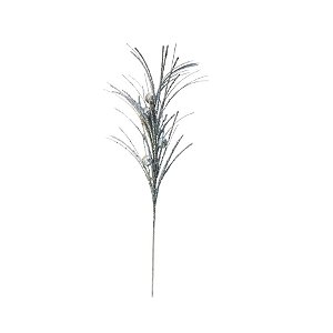 Galho Decorativo Com Frutas - Prata Com Glitter - 73cm - 1 unidade - Rizzo