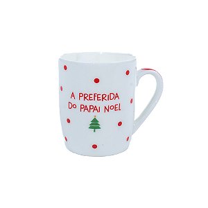Caneca de Cerâmica Noel - Branco/Verde/Vermelho - 440ml - 1 unidade - Cromus - Rizzo