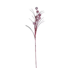Galho Decorativo - Vermelho e Branco - 78cm - 1 unidade - Rizzo