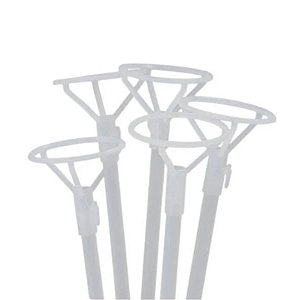 Suporte Para Balões 50cm -  Cristal - 5 unidades - Bonus Inflatores - Rizzo