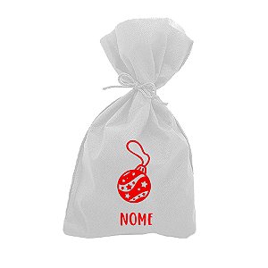 Saco para Surpresas de Natal Personalizado - Bola de Natal - 13x25cm - 10 unidades - Rizzo Personalizado