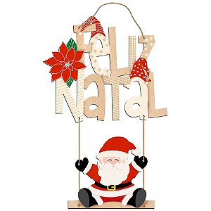 Enfeite de Porta ''Feliz Natal'' - 20,3x41cm - Pef. DHN-062 - 1 unidade - Litoarte - Rizzo