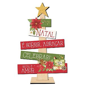 Decoração de Mesa ''Pinheirinho, Natal'' - 16x25,5cm - Ref. DHN-048 - 1 unidade - Litoarte - Rizzo