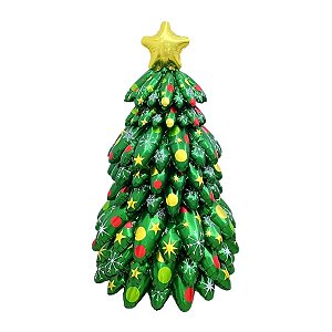 Balão Metalizado Árvore De Natal Premium - 130x73cm - 1 unidade - Rizzo