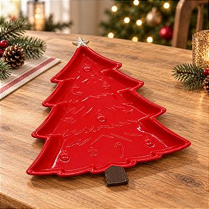 Bandeja Decorativa Premium - Pinheiro Vermelho - 20x25cm - 1 unidade - Só Boleiras - Rizzo