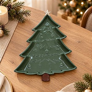 Bandeja Decorativa Premium - Pinheiro Verde Musgo - 20x25cm - 1 unidade - Só Boleiras - Rizzo