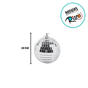 Bola De Natal Espelhada Enfeite Decorativo Globo Disco - 10cm - 1 unidade - Rizzo