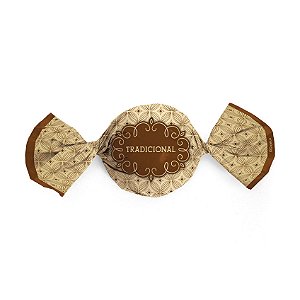 Papel Trufa 14,5x15,5cm - Gostosura Tradicional Ouro - 100 unidades - Cromus - Rizzo Embalagens