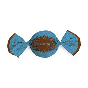 Papel Trufa 14,5x15,5cm - Gostosura Tradicional Azul - 100 unidades - Cromus - Rizzo Embalagens