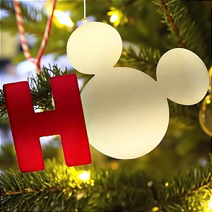 Enfeite Para Pendurar De Natal - Pingente Mickey Vermelho e Ouro - 14,5cm - Disney Original - 1 unidade - Cromus - Rizzo
