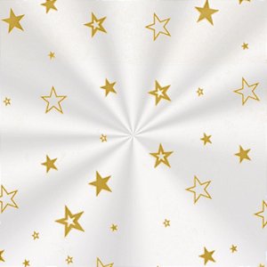 Saco Decorado Estrela Ouro - 10x14cm - 100 unidades - Cromus - Rizzo Embalagens