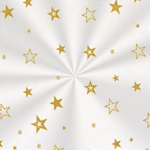 Saco Decorado Estrela Ouro - 20x29cm - 100 unidades - Cromus - Rizzo Embalagens