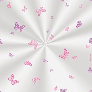 Saco Decorado Borboleta Lilás - 25x37cm - 100 unidades - Cromus - Rizzo Embalagens