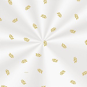 Saco Decorado Raminhos Ouro - 30x44cm - 100 unidades - Cromus - Rizzo Embalagens