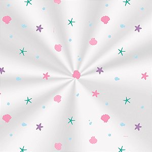 Saco Decorado Sereia - 30x44cm - 100 unidades - Cromus - Rizzo Embalagens