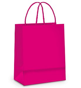 Sacola de Papel M Pink - 26x19,5x9,5cm - 10 unidades - Cromus - Rizzo Embalagens