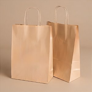 Sacola de Papel M 26x19,5x9,5cm - Kraft - 50 unidades - Cromus - Rizzo