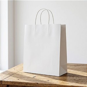 Sacola de Papel G 32x26,5x13cm - Branco - 10 unidades - Cromus - Rizzo