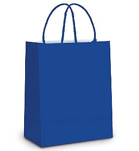 Sacola de Papel G 32x26,5x13cm - Azul Royal - 10 unidades - Cromus - Rizzo Embalagens