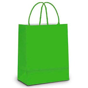 Sacola de Papel G Verde - 32x26,5x13cm - 10 unidades - Cromus - Rizzo Embalagens