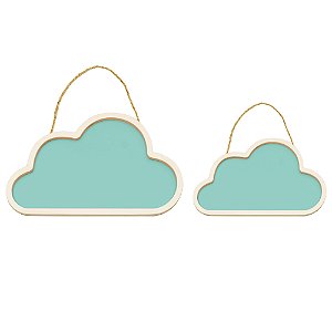 Conjunto Nuvens De Madeira Azul - Cromus - Rizzo Festas