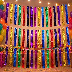 Varal de Fitas Decorativas - 10m - Multicolor - 1 unidade - Rizzo