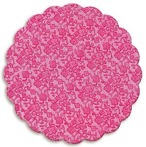 Fundo Rendado Redondo Pink 7cm - 100 unidades - Cromus - Rizzo Embalagens
