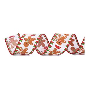 Fita Decorativa Aramada - Colorida Gingerbread - 6,3x914cm - 1 unidade - Cromus - Rizzo