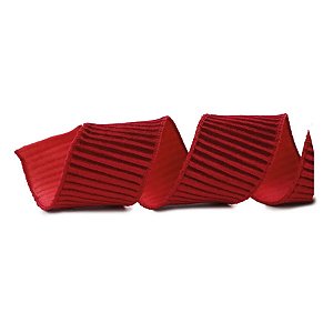 Fita Decorativa Aramada - Vermelho Canelado - 6,3x914cm   - 1 unidade - Cromus - Rizzo