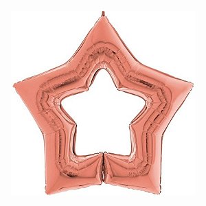 Balão de Festa Metalizado 48'' 122cm - Link-Star Glitter Rose Gold - 1 unidade - Rizzo