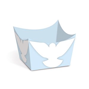 Forminha p Doce Cachepot Festa Batizado - Azul - 24 unidades - Cromus - Rizzo Festas