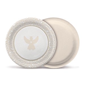 Prato Festa Batizado 18Cm - 8 unidades - Cromus - Rizzo Festas