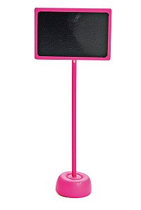 Lousa para Personalizar Retangular com Apoio Pink - 01 unidade - Cromus - Rizzo Festas