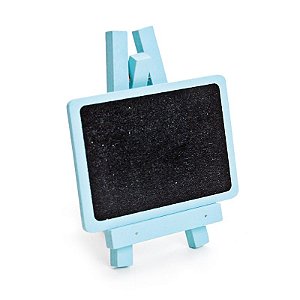 Lousa para Personalizar Mini Cavalete Retangular Azul - 03 unidades - Cromus - Rizzo Festas