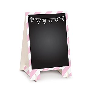 Lousa para Personalizar Cavalete de Papel Rosa M - 02 unidades - Cromus - Rizzo Festas