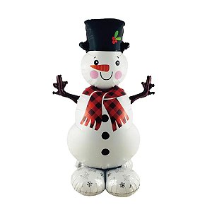 Balão de Festa Microfoil 47" 119cm - Boneco De Neve - 1 unidade - Rizzo