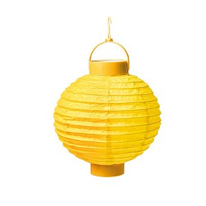 Lanterna de Papel Luminosa com Apoio Amarela 20cm - 01 unidade - Cromus - Rizzo Festas