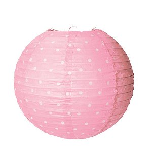 Lanterna de Papel Poá Rosa 35cm - 01 unidade - Cromus - Rizzo Festas