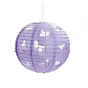 Lanterna de Papel Borboleta Lilás 30cm - 01 unidade - Cromus - Rizzo Festas