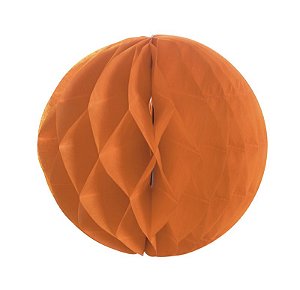 Globo de Papel Colméia Laranja 15cm - 01 unidade - Cromus - Rizzo Festas