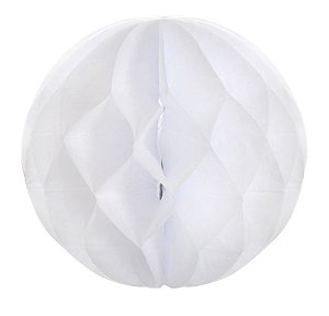 Globo de Papel Colméia Branco 25cm - 01 unidade - Cromus - Rizzo Festas