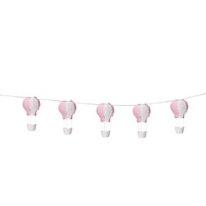 Varalzinho de Balões Luminosos Rosa e Branco - 01 unidade - Cromus - Rizzo Festas