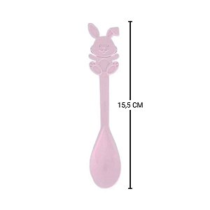 Colheres Decorativas de Páscoa - Rosa Candy - 15,5cm - 12 unidades - Festplastik - Rizzo