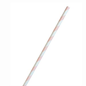 Canudo de Papel - Listras Rosa e Branco - 20 unidades - Rizzo