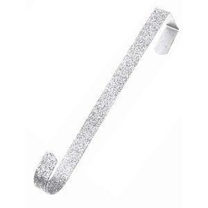 Gancho Suporte para Guirlanda - Prata com Glitter - 35cm  - 1 unidade - Rizzo
