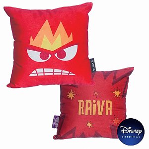 Almofada Fibra Veludo Divertidamente 2 '' Raiva '' -  25cm - Disney Original - 1 unidade - Zona Criativa - Rizzo