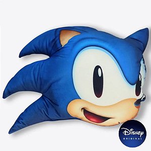 Almofada Sonic Speed Face - 40cm - Disney Original - 1 unidade - Zona Criativa - Rizzo
